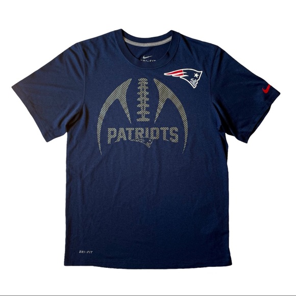 Men’s Nike Dri-Fit NFL New England Patriots Tee T-Shirt Navy Blue - Small - Picture 1 of 5